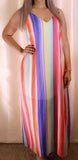 Multi Color Stripes Long Dress